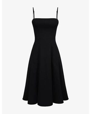 House Of Cb Dolly Square-Neck Stretch-Cotton Midi Dress - Black