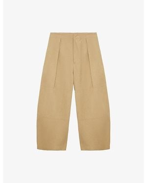 Loewe Balloon-Leg Cropped Cotton Trousers - Natural