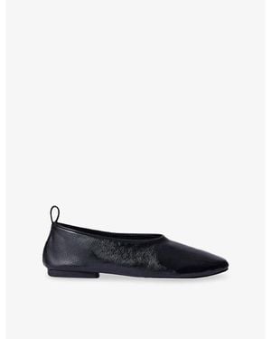 Soeur Bala Flat Leather Court Shoes - Blue