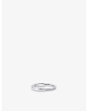 Tiffany & Co. Tiffany Lock 18Ct- And 0.17Ct Round-Brilliant Diamond Ring - White