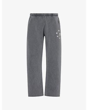 Duke & Dexter Ny Paint-Splatter Cotton-Jersey Jogging Bottoms - Grey