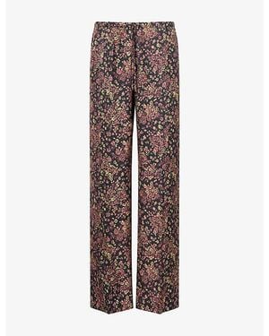 Dries Van Noten Puvis Elasticated Printed Woven Pants - Brown