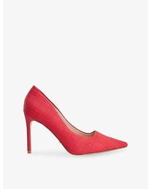 Dune Assured Pointed-Toe Raffia Courts - Pink