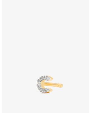 Missoma Pavé Initial C 18Ct Vermeil And Cubic Zirconia Single Stud Earring - White