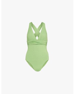 Seafolly Cross-Back Stretch-Recycled Nylon Swimsuit - Green