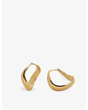 Monica Vinader Swirl Medium 18Ct-Plated Vermeil Sterling- Hoop Earrings - White