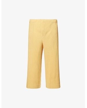 Homme Plissé Issey Miyake Monthly Colors: August Drawstring Knitted Pants - Yellow