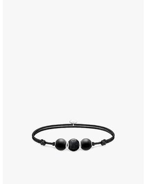 Thomas Sabo Karma Secret 925 Sterling- And Obsidian Beaded Bracelet - White