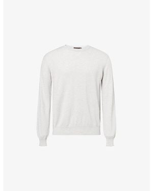 Oscar Jacobson Valter Crew-Neck Cotton And Cashmere-Blend Jumper - White