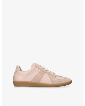 Maison Margiela Replica Leather-Suede Trainers - Pink