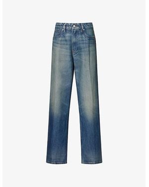 GOOD AMERICAN Good '90S Coated Relaxed-Fit Denim-Blend Jeans - Blue
