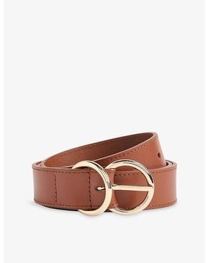 Whistles Double-Ring Leather Belt - Brown
