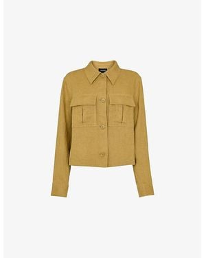 Whistles Abby Patch-Pocket Regular-Fit Linen Jacket - Yellow