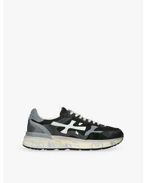 Premiata Mick Suede And Mesh Sneakers - Black