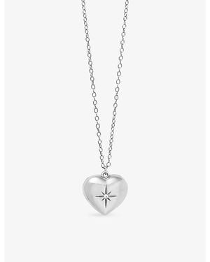 Astley Clarke Mini Heart Sterling- And Sapphire Locket Necklace - White