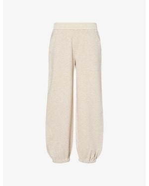 ME+EM Relaxed-Fit Waffle-Knit Cotton-Jersey Jogging Bottoms - Natural