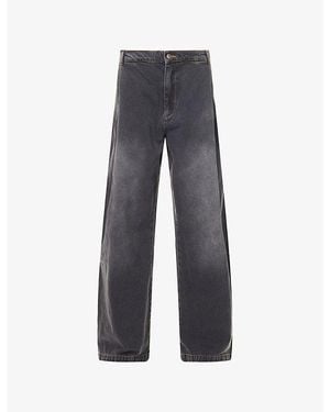 Seventh 440 Bermuda Wide-Leg Denim Jeans - Blue