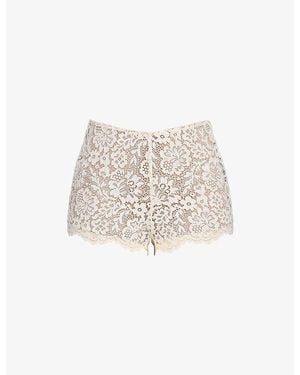 House Of Cb Margot Floral Lace Shorts - White