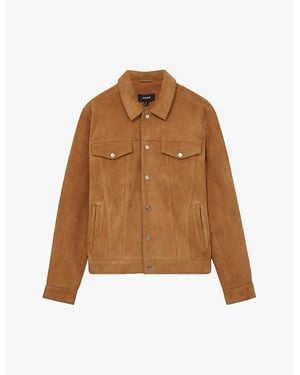 Reiss Eden Four-Pocket Suede Jacket - Brown