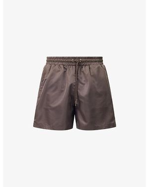 The Couture Club Emblem Water Reactive Woven Swim Shorts - Grey