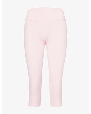BO+TEE Logo-Print Stretch-Jersey Capri Leggings - Pink
