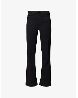 PAIGE Leenah 32' Slim Wide-Leg Denim Jeans - Black