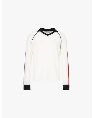 Fila F+ Squadra V-Neck Wool-Blend Jumper - White