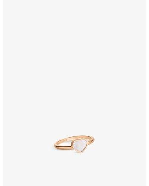 Chopard My Happy Hearts 18Ct Rose- And Mother-Of-Pearl Ring - White