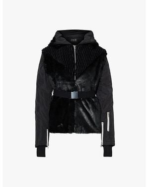 MY Sunday Ski Ski-Let Hooded Shell And Faux-Fur Jacket - Black