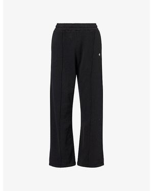 4th & Reckless Fergie Wide-Leg Cotton-Jersey Jogging Bottoms - Black