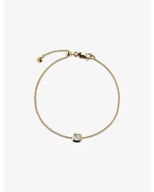 Monica Vinader Asscher-Cut 0.06Ct Lab-Grown Diamond And 18Ct- Vermeil Chain Bracelet - Metallic