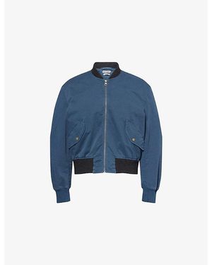 JW Anderson Stand-Collar Flap-Pocket Cotton Bomber Jacket - Blue