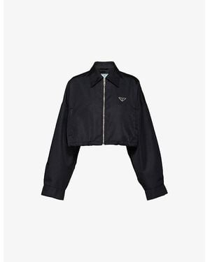 Prada Re-Nylon Cropped Nylon Jacket - Black