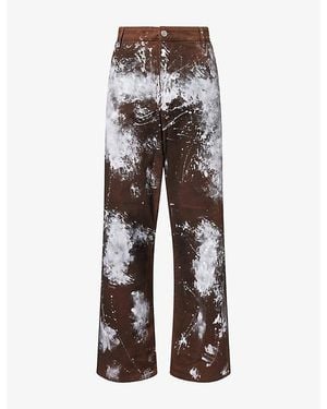 Basket Case Hench Paint Splatter Cotton Denim Jeans - Grey