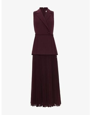 Phase Eight Becky Tuxedo Woven Midi Dress - Purple