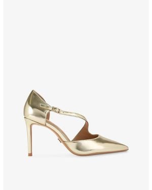 Carvela Kurt Geiger Lorita Leather Heeled Courts - Metallic