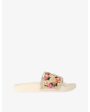 Carvela Kurt Geiger Sorrento Embroidered Woven Slides - Multicolour