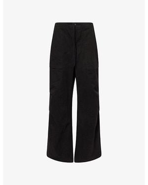 Entire studios Barren Wide-Leg Cotton Cargo Trousers - Black