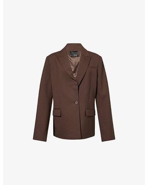 SIR. Dylan Single-Breasted Cotton-Blend Blazer - Brown
