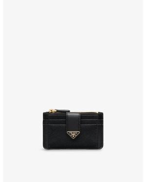 Prada Logo-Plaque Card Holder - Black