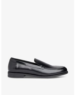 Whistles Jovie Slip-On Flat Leather Loafers - Black