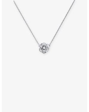 Piaget Rose 18Ct- And 0.22Ct Diamond Pendant Necklace - White