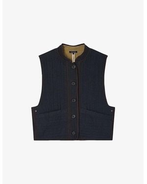Soeur Tomari Quilted Cotton-Gabardine Jacket - Blue