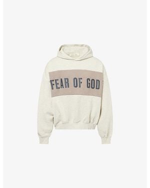 Fear Of God Panelled Crop Cotton-Jersey Hoody - White