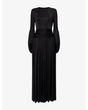 Huishan Zhang Dotti Long-Sleeves Woven Maxi Dress - Black