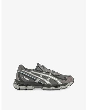 Asics Gel-Nyc 2055 Mesh And Faux-Leather Low-Top Trainers - Grey