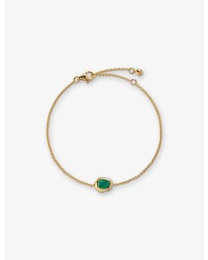 Monica Vinader Odyssey Onyx And 18Ct- Vermeil Chain Bracelet - Metallic