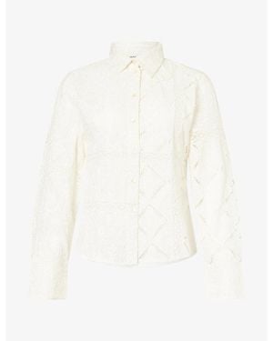 Skall Studio Fauna Floral-Embroidered Cotton Shirt - White