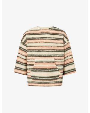 Visvim Burrow Striped Wool And Cashmere-Blend Jumper - Natural