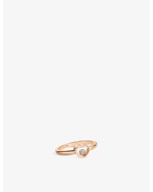 Chopard My Happy Hearts 18Ct Rose- And 0.05Ct Brilliant-Cut Diamond Ring - White